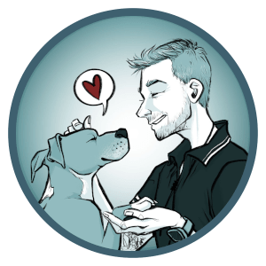 Über Tom for Dogs: Comic Avatar von Trainer Tom und Joey